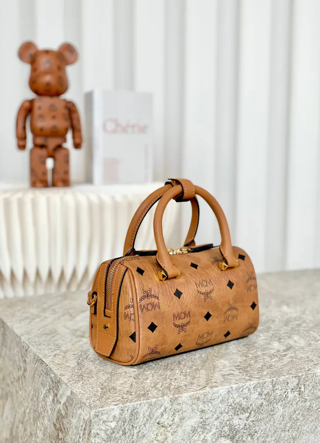 MCM Essential Visetos Mini Boston Bag
