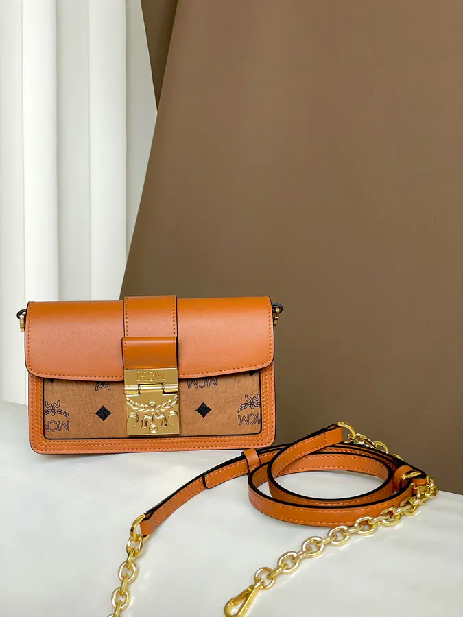 MCM Tracy Visetos Chain Crossbody Bag