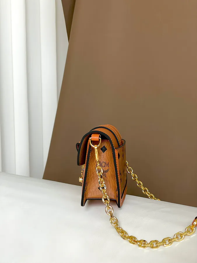 MCM Tracy Visetos Chain Crossbody Bag