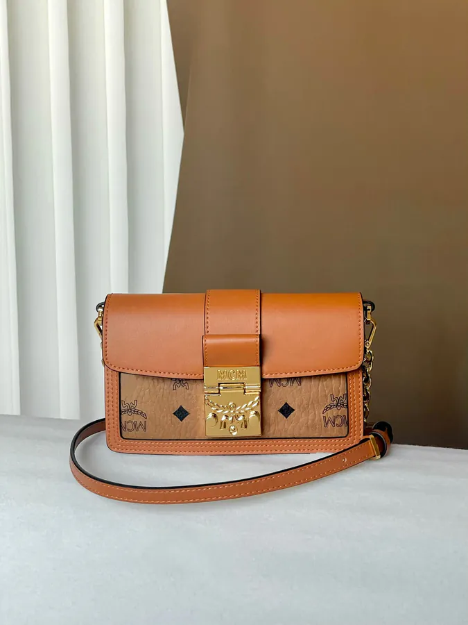 MCM Tracy Visetos Chain Crossbody Bag