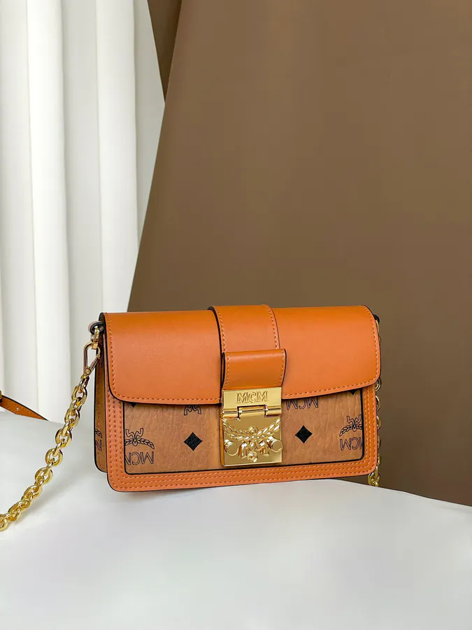 MCM Tracy Visetos Chain Crossbody Bag