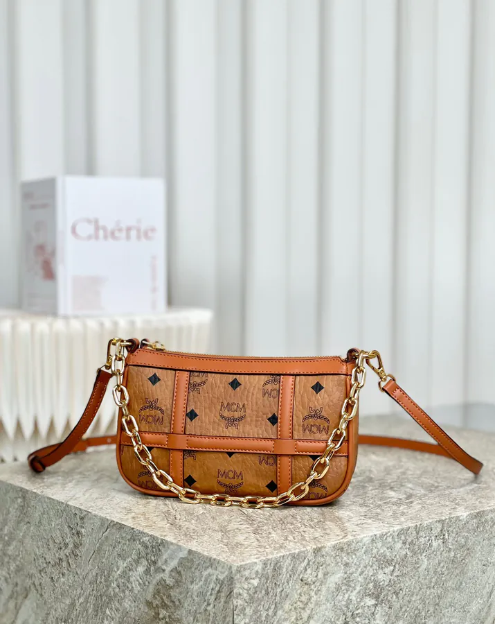 MCM Aren Visetos Mini Shoulder Bag