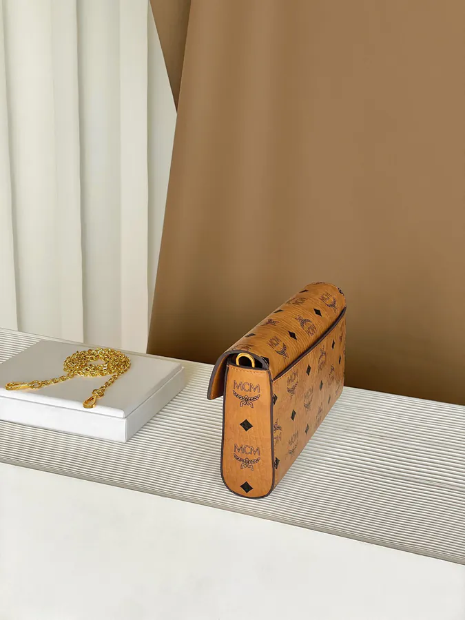MCM Tracy Visetos Medium Grained Calfskin Envelope Bag