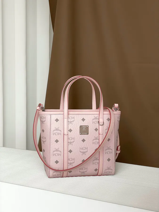MCM Aren Visetos Mini Shopping Bag