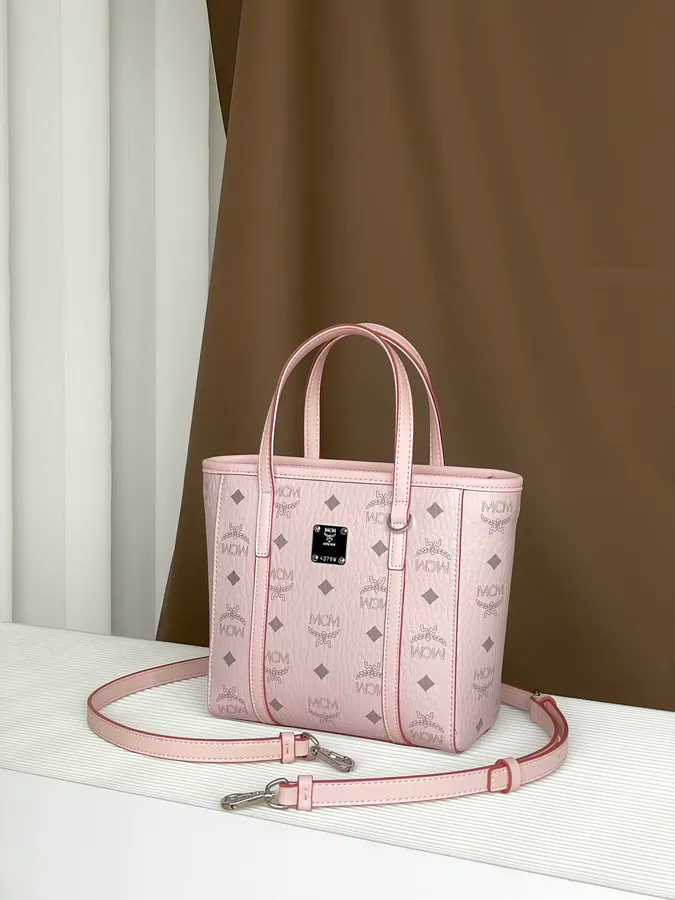 MCM Aren Visetos Mini Shopping Bag