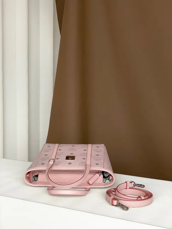MCM Aren Visetos Mini Shopping Bag