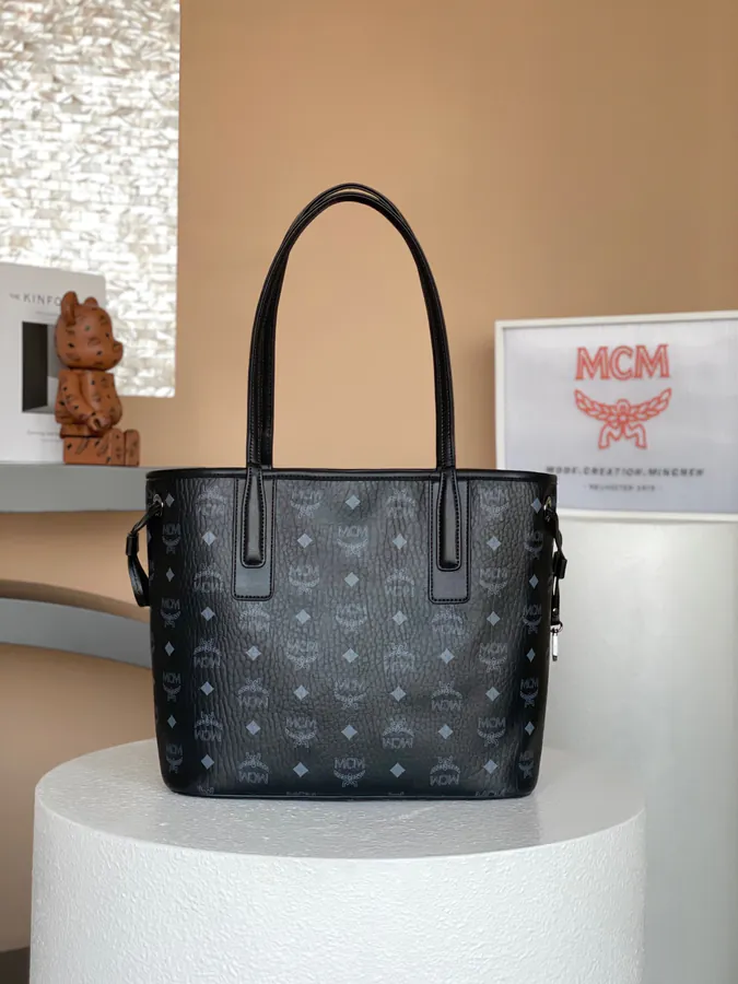 Small Liz Visetos MCM Bucket Bag