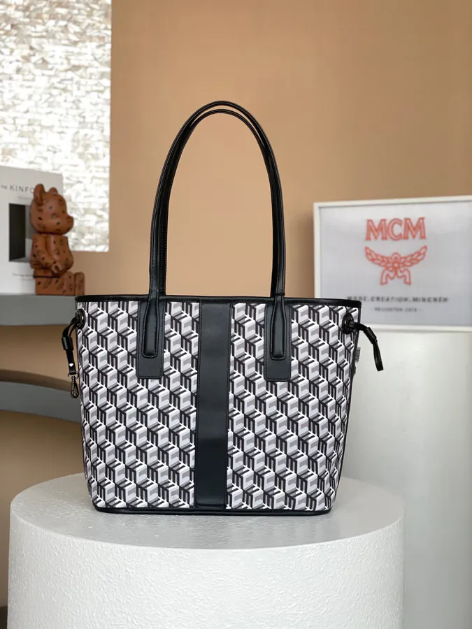 Small Liz Visetos MCM Bucket Bag