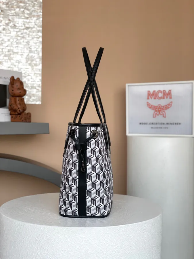 Small Liz Visetos MCM Bucket Bag