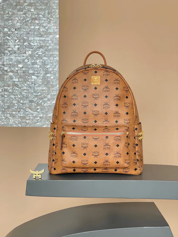 MCM Starke Visetos Medium Zippered Backpack