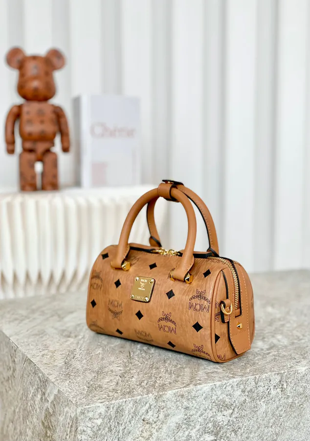 MCM Essential Visetos Mini Boston Bag