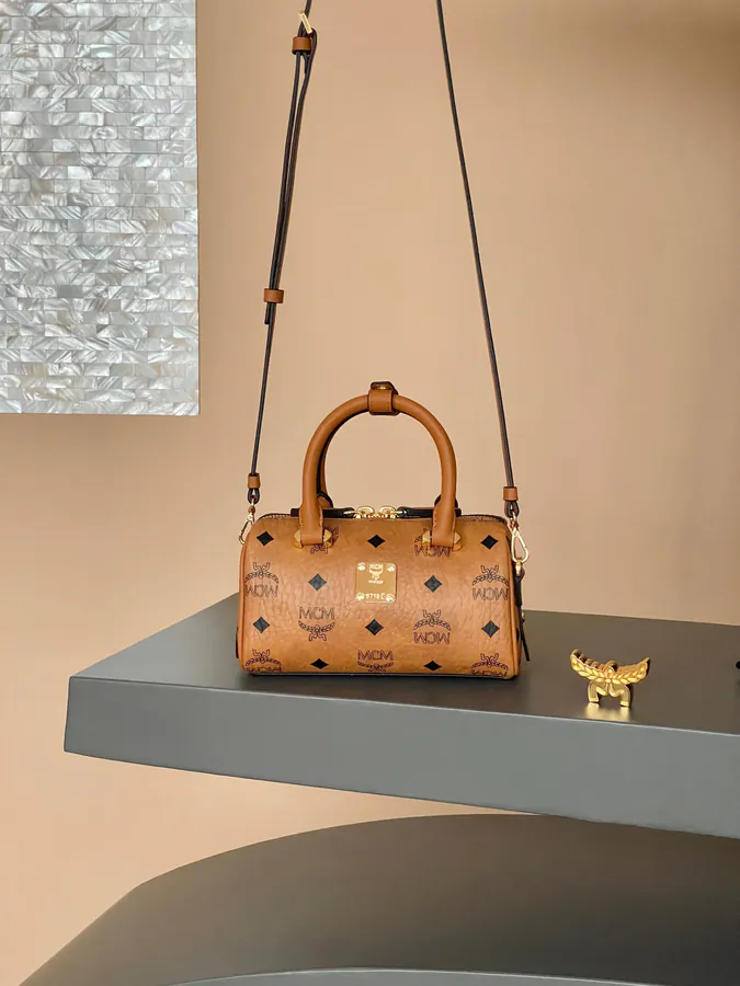 MCM Aren Essential Mini Boston Bag