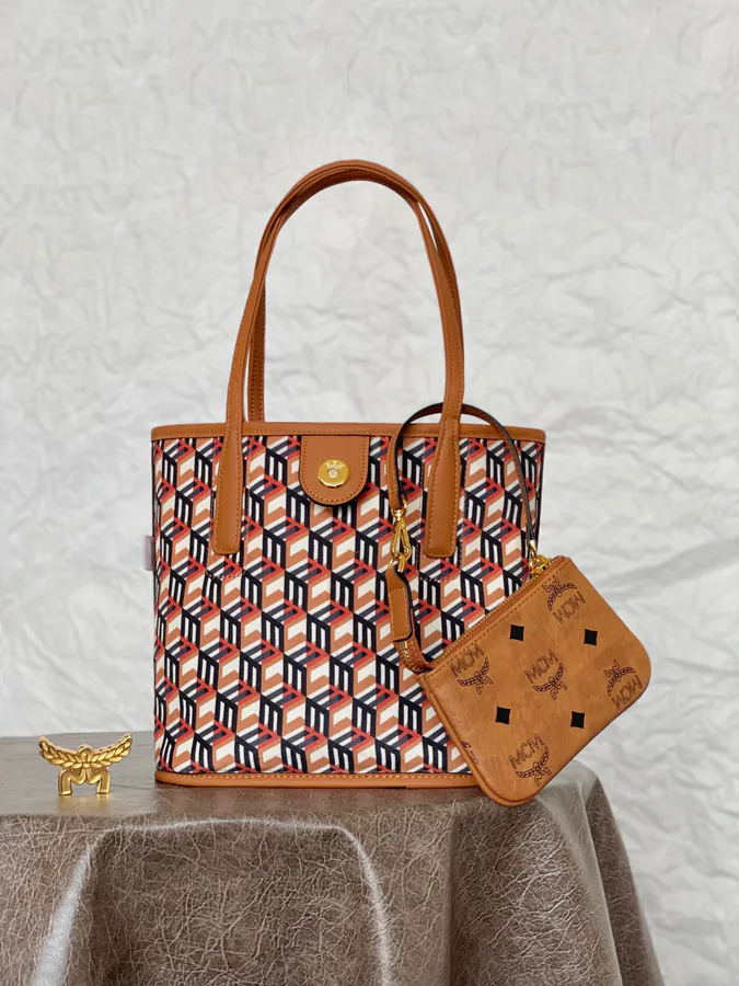 MCM Liz Visetos Mini Double Sided Tote Bag