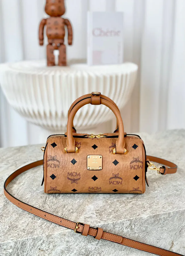 MCM Essential Visetos Mini Boston Bag