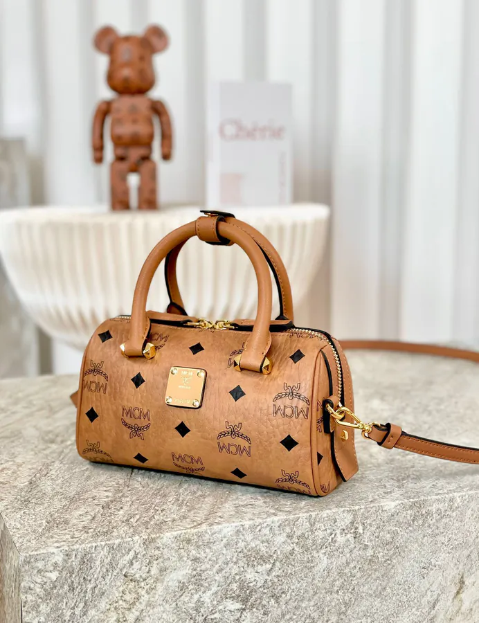 MCM Essential Visetos Mini Boston Bag