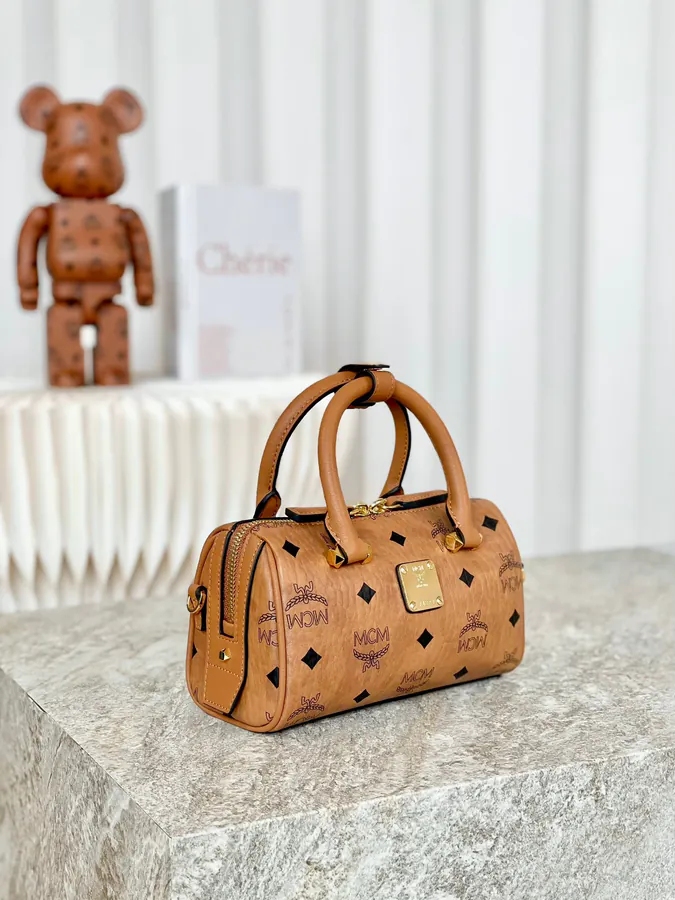 MCM Essential Visetos Mini Boston Bag