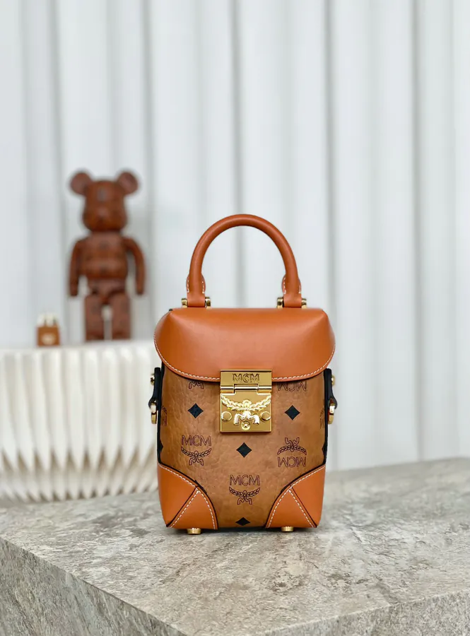 MCM Soft Berin Shoulder Bag Classic Cognac Brown
