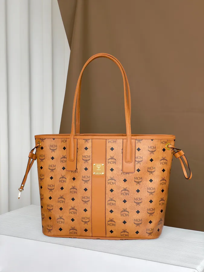 MCM Liz Visetos Medium Double Sided Shopping Bag