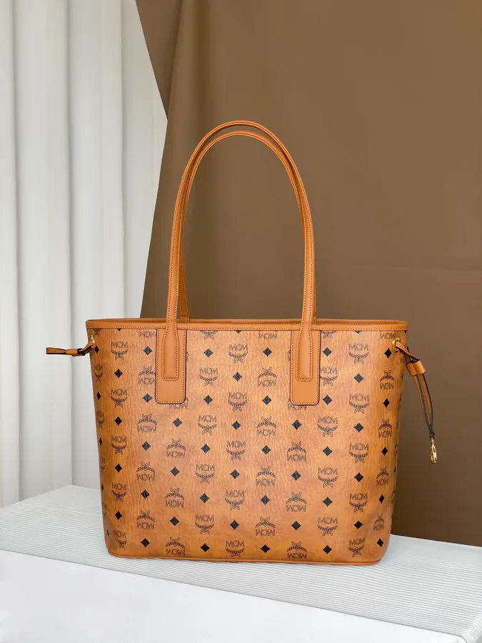 MCM Liz Visetos Medium Double Sided Shopping Bag