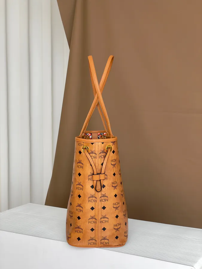 MCM Liz Visetos Medium Double Sided Shopping Bag