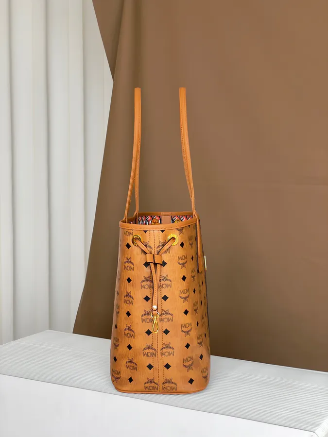 MCM Liz Visetos Medium Double Sided Shopping Bag