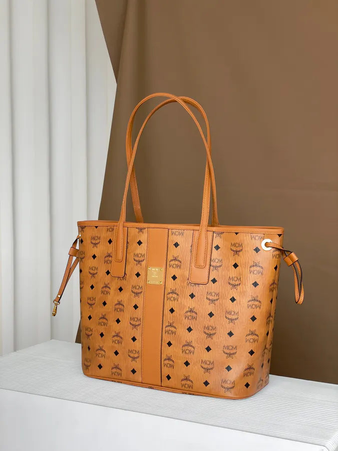 MCM Liz Visetos Medium Double Sided Shopping Bag