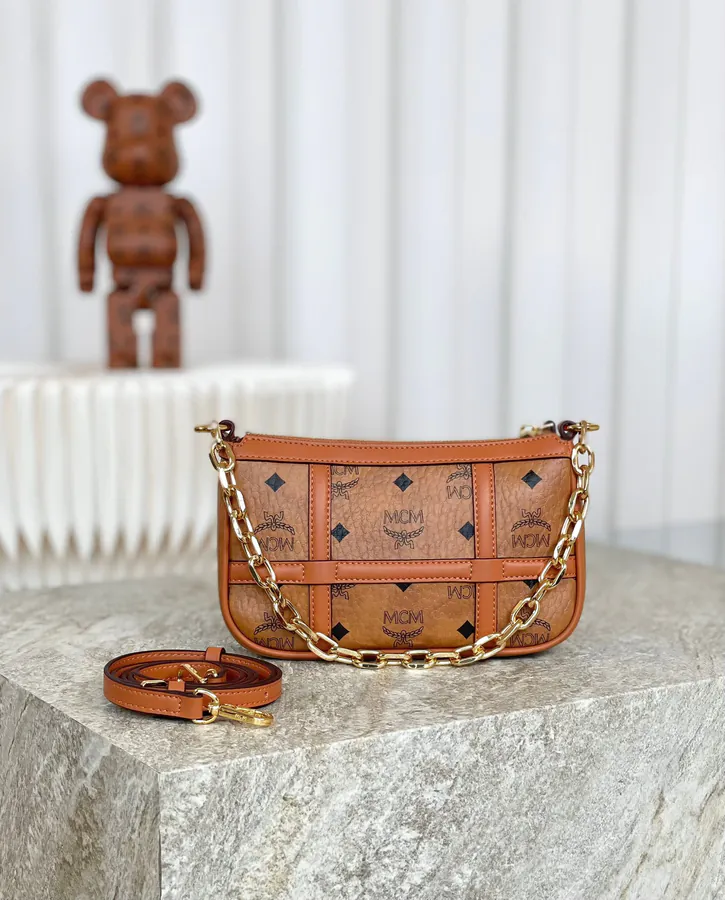 MCM Aren Visetos Mini Shoulder Bag