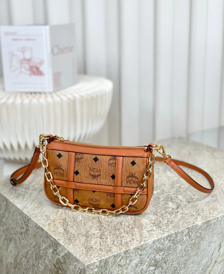 MCM Aren Visetos Mini Shoulder Bag