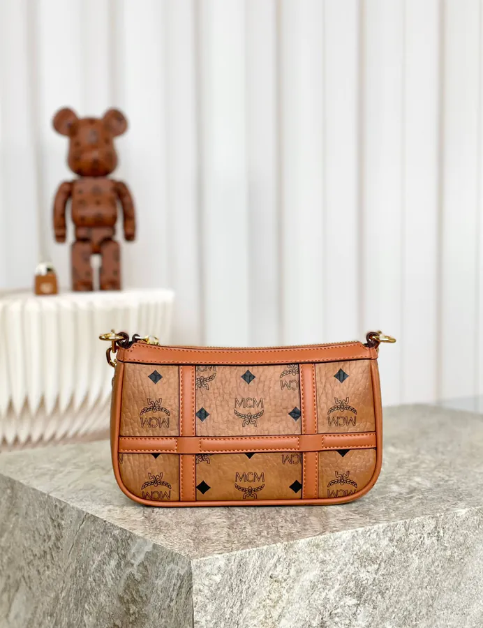 MCM Aren Visetos Mini Shoulder Bag