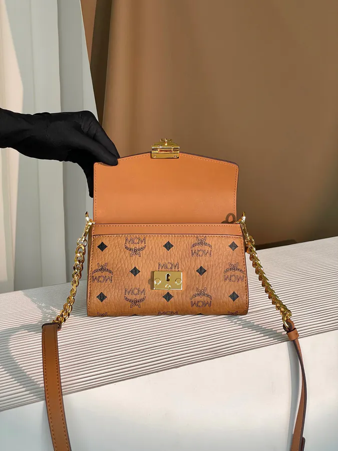MCM Tracy Visetos Small Chain Envelope Bag