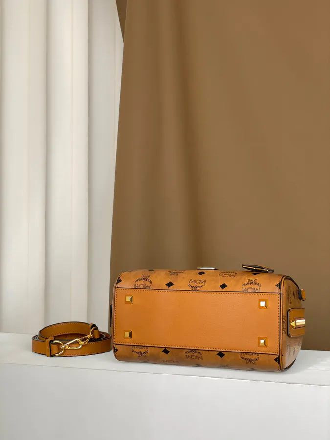 MCM Aren Visetos Small Boston Bag