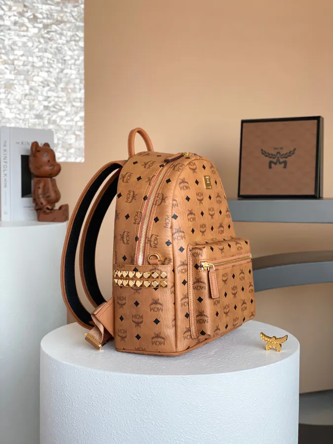 MCM Star Visetos Small to Medium Double Shoulder Bag