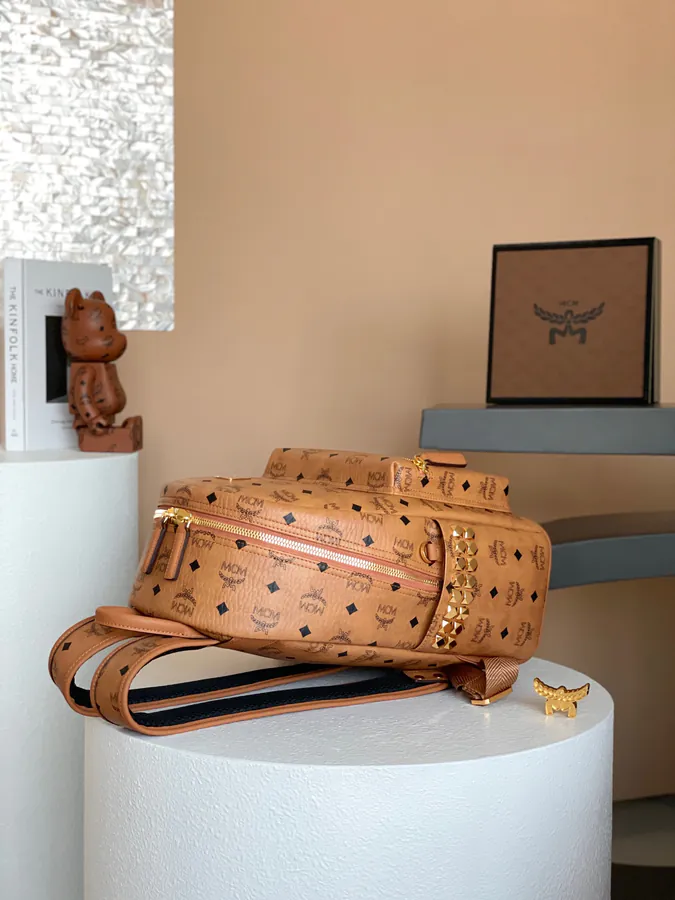 MCM Star Visetos Small to Medium Double Shoulder Bag