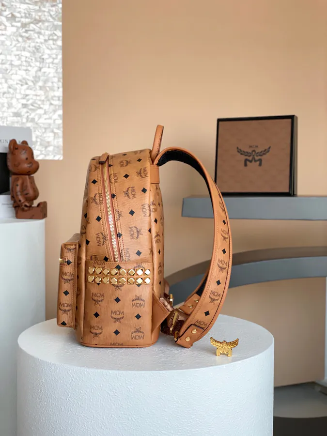 MCM Star Visetos Small to Medium Double Shoulder Bag