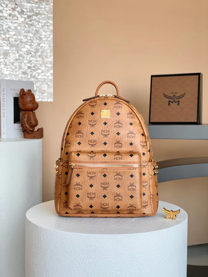 MCM Star Visetos Small to Medium Double Shoulder Bag
