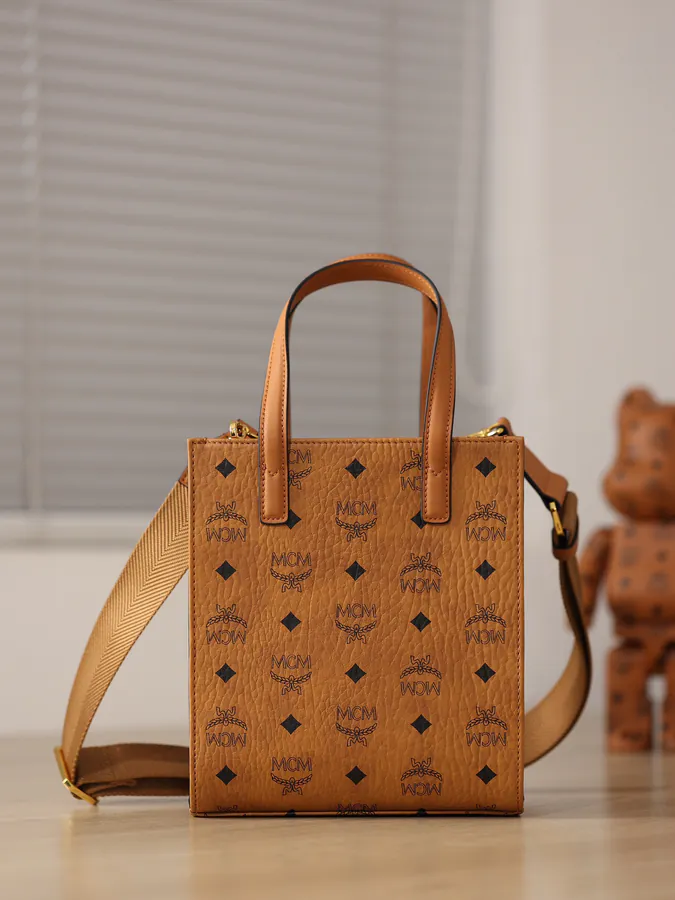MCM Visetos Handbag with Nappa Trim, Perfect for Stylish Outfits