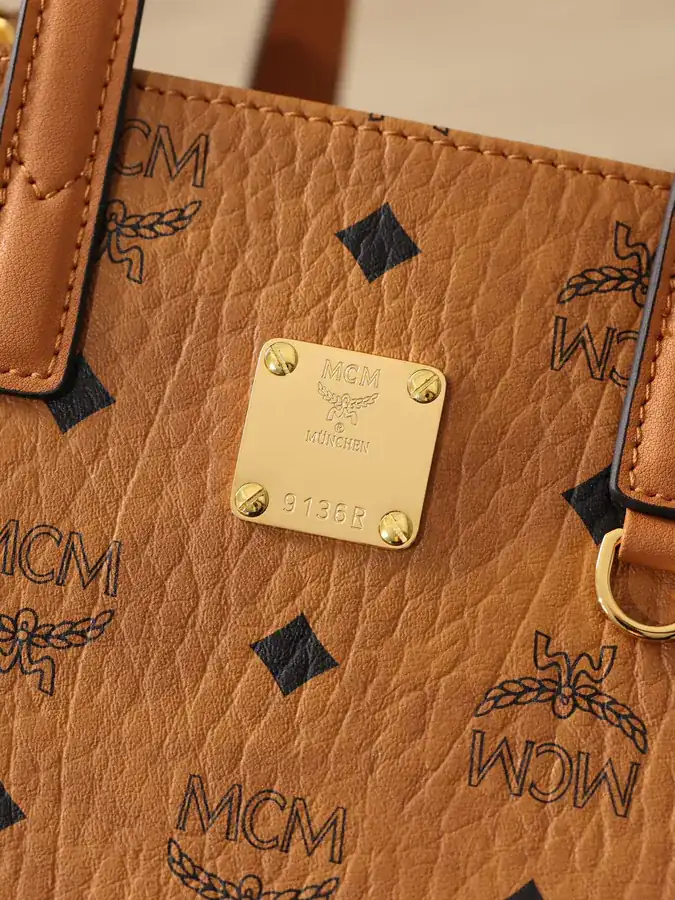 MCM Visetos Handbag with Nappa Trim, Perfect for Stylish Outfits