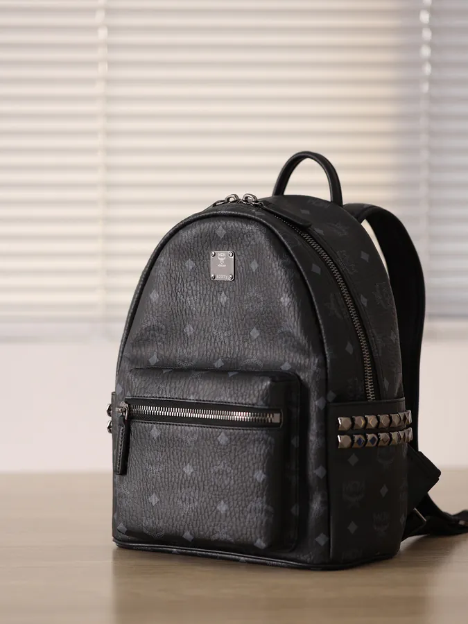 Stark Backpack Small and Medium Sizes Visetos Pattern and Nappa Leather