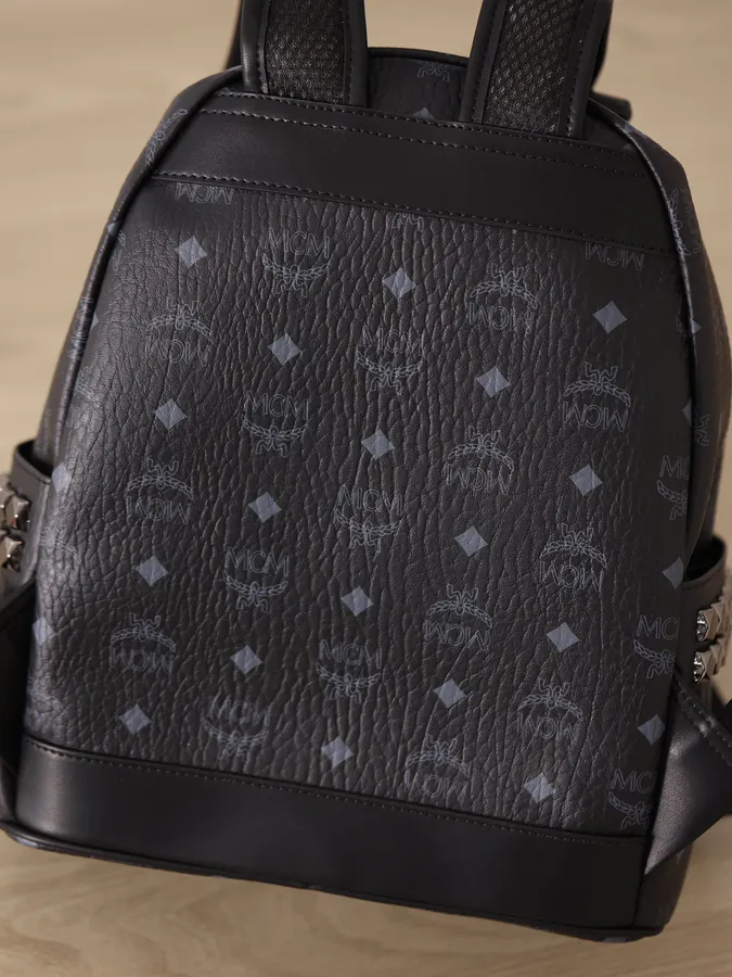 Stark Backpack Small and Medium Sizes Visetos Pattern and Nappa Leather