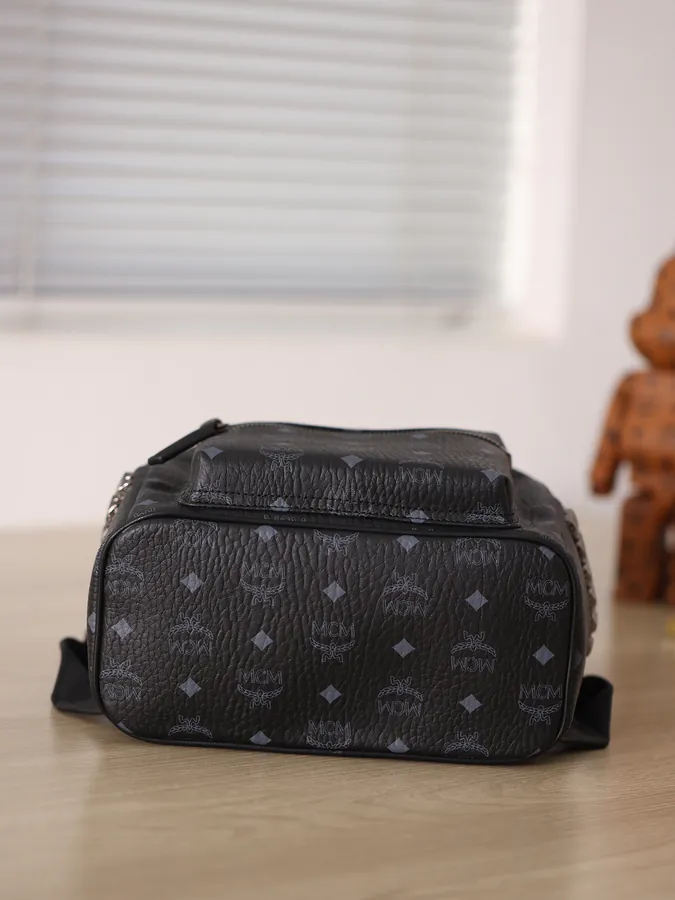 Stark Backpack Small and Medium Sizes Visetos Pattern and Nappa Leather