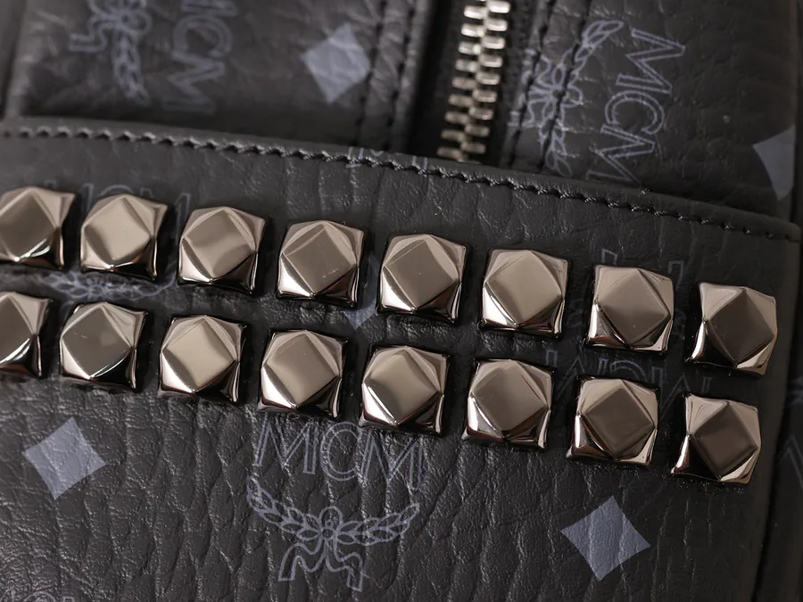 Stark Backpack Small and Medium Sizes Visetos Pattern and Nappa Leather