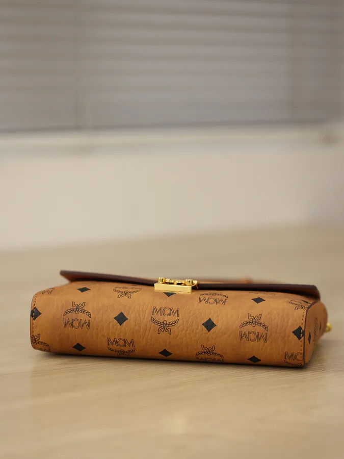 MCM Mini Flip Crossbody Bag with Detachable Chain Strap