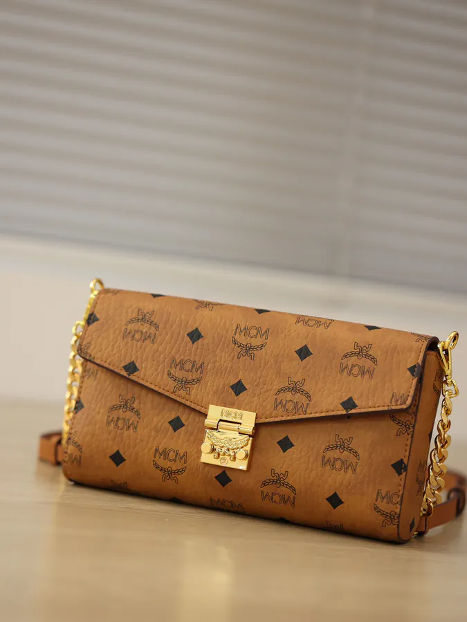 MCM Mini Shoulder Strap Crossbody Bag with Detachable Chains