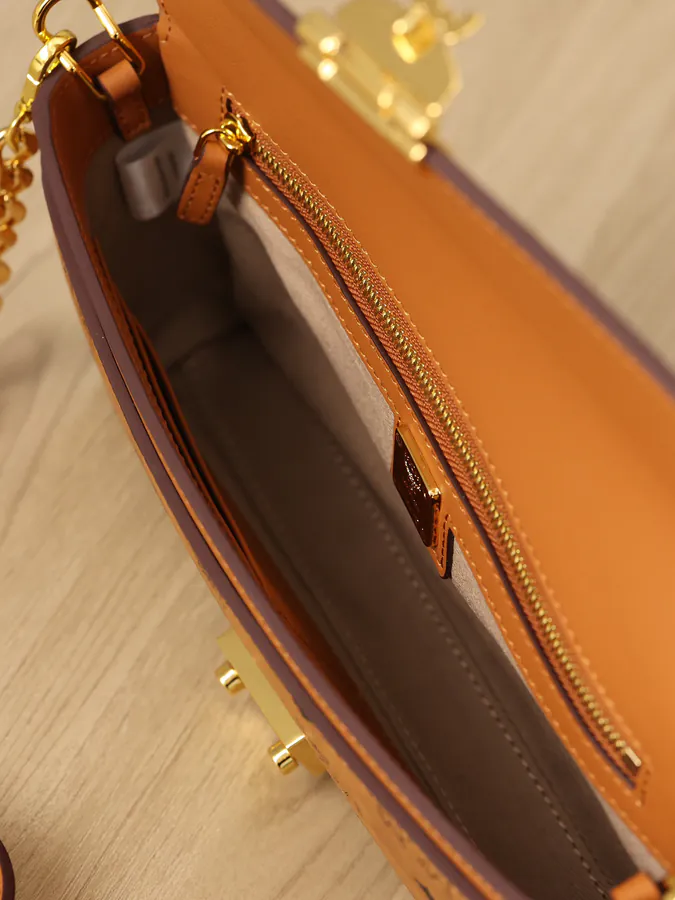 MCM Mini Shoulder Strap Crossbody Bag with Detachable Chains