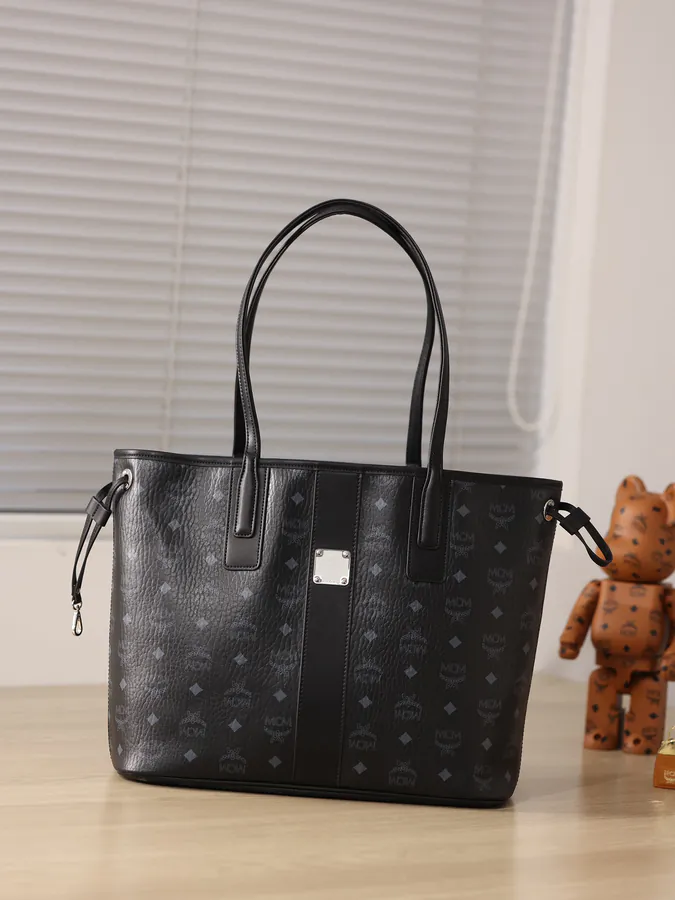Midsize Liz Tote Bag Visetos & Nappa Calfskin