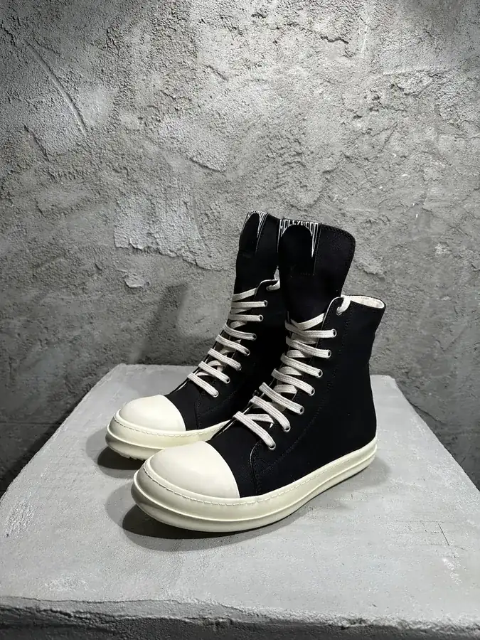 Ri Owens 2025SS Statement Embroidery Canvas High Top Sneaker