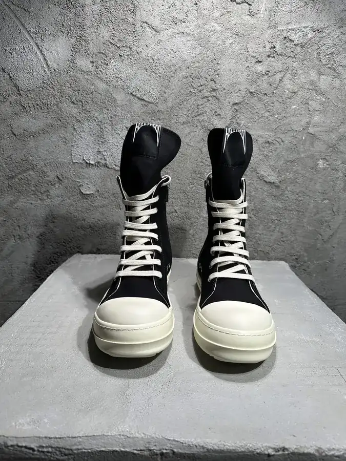 Ri Owens 2025SS Statement Embroidery Canvas High Top Sneaker