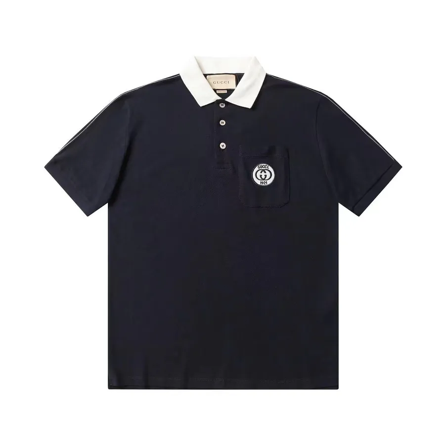 Gucc* 2025 New Green and Red Embroidered Polo Shirt