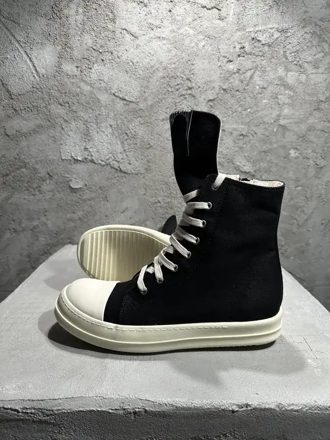 Ri Owens 2025SS Statement Embroidery Canvas High Top Sneaker