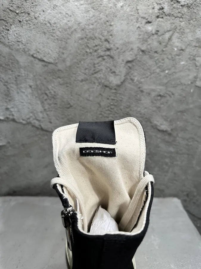 Ri Owens 2025SS Statement Embroidery Canvas High Top Sneaker